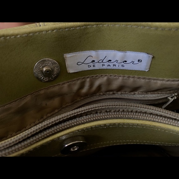 Lederer navy green shoulder bag. - Picture 3 of 3